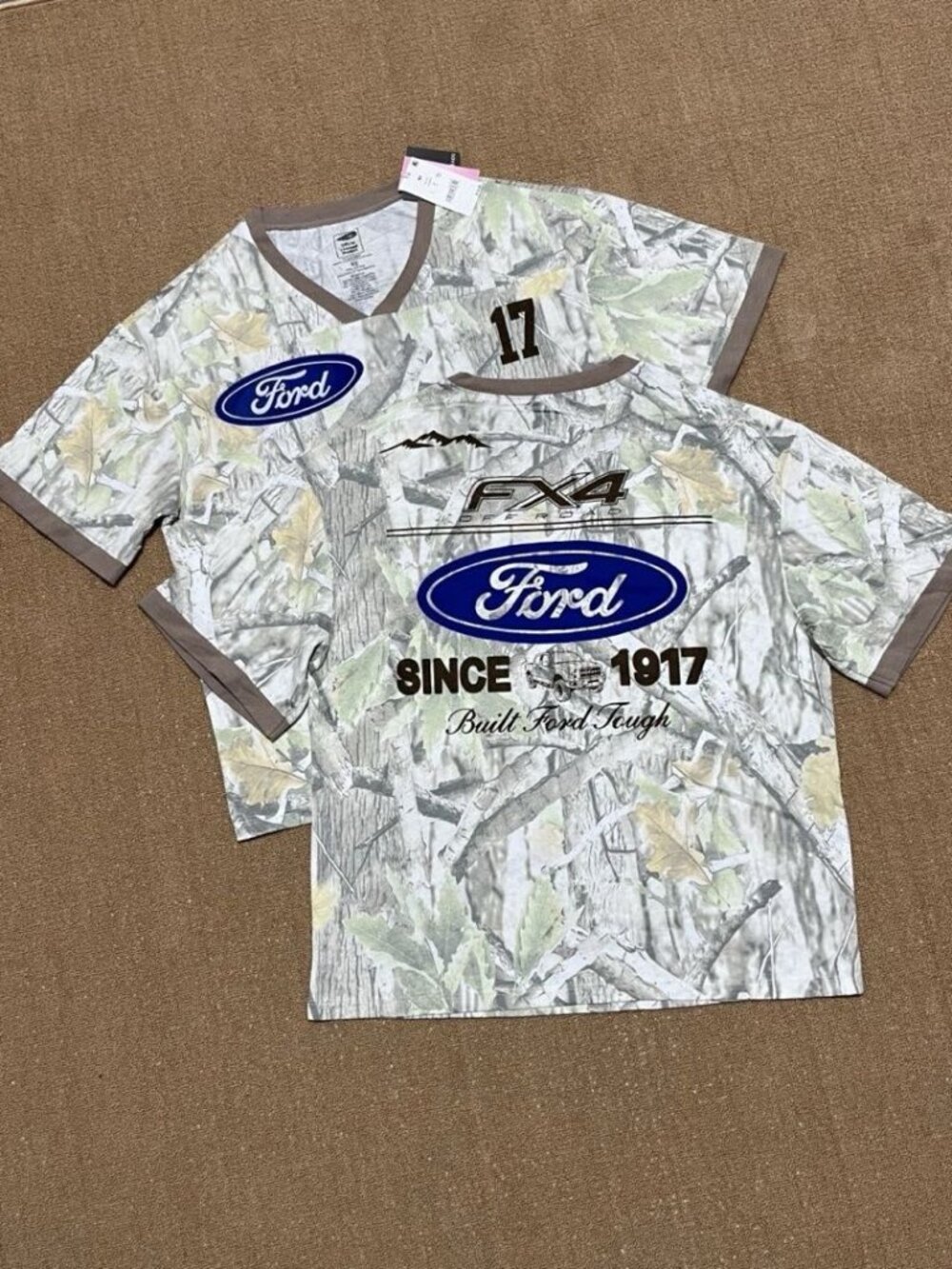 Ford Camo Cotton T-Shirt American Vintage Short Sleeve Unisex Fit